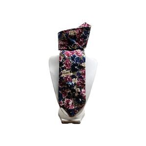 Men's Neck Tie Vintage CRAVATE DE FRANCE Cotton Floral USA 54" Long 3.5" Wide